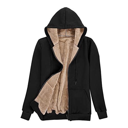 Voqeen Damen Sweatjacke mit Zipper, Kapuzenpullover mit Fleece gefütterte, Warm Basic Fleecejacke, Causal Kapuzenjacke, Winter Sweatjacke, Outdoor Hoodie Fleecepullover Voqeen Damen Sweatjacke mit Zipper, Kapuzenpullover mit Fleece gefütterte, Warm Basic Fleecejacke, Causal Kapuzenjacke, Winter Sweatjacke, Outdoor Hoodie Fleecepullover von Voqeen