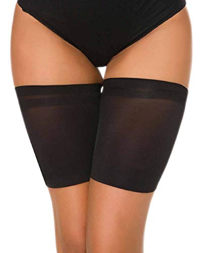 Voqeen Elastische Oberschenkelbänder Damen Socken Schenkel Band Oberschenkel Strumpfband Thigh Bands Oberschenkelband Anti-chafing Anti-rutsch Nicht Scheuern Verhindern Reibung(Schwarz,58-62cm) von Voqeen