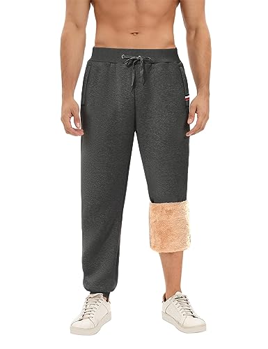 Voqeen Herren Jogginghose Warme Sporthose mit Reißverschluss Taschen Freizeithose Herren lang Sweatpants Kordelzug Warme Winter Hose Sherpa Fleece Gefüttert Voqeen Herren Jogginghose Warme Sporthose mit Reißverschluss Taschen Freizeithose Herren lang Sweatpants Kordelzug Warme Winter Hose Sherpa Fleece Gefüttert von Voqeen