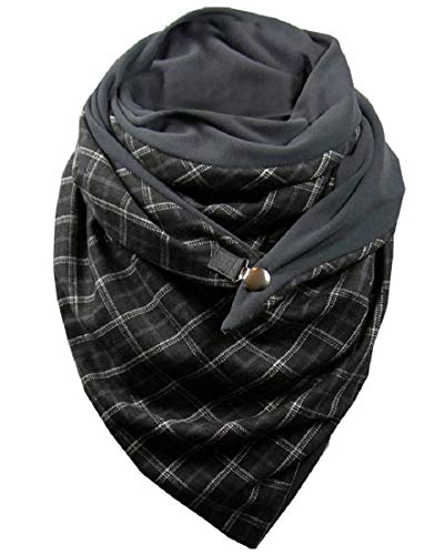 Voqenn Schal Damen Herren Dreiecksschal Winterschal Warme Dreieckstuch mit Knopf Deckenschal Poncho Herbstschal Baumwolle Soft Wrap Dreieck Groß Damenschal Halstücher Frauen Schals von Voqeen