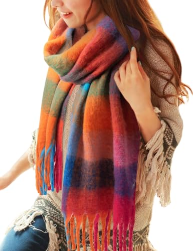 Voqeen Schal Damen Mode Lange Karierte Poncho Halstuch für Frauen Wraps Chunky Überdimensionale Winter Warm Wrap Schal für Damen Voqeen Schal Damen Mode Lange Karierte Poncho Halstuch für Frauen Wraps Chunky Überdimensionale Winter Warm Wrap Schal für Damen von Voqeen