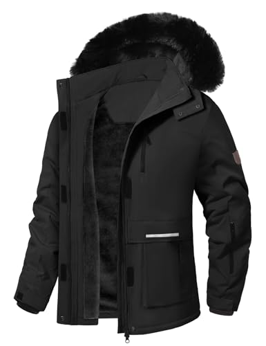 Voqeen Winterjacke Damen Wasserdicht Skijacke Fleece Schnee Skianzug Winddicht Atmungsaktiv Verdickt Skimantel mit Abnehmbarer für Damen von Voqeen
