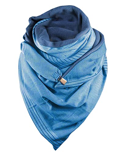 Voqenn Schal Damen Herren Dreiecksschal Winterschal Warme Dreieckstuch mit Knopf Deckenschal Poncho Herbstschal Baumwolle Soft Wrap Dreieck Groß Damenschal Halstücher Frauen Schals von Voqeen