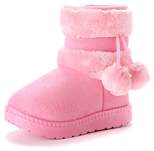 Vorgelen Kinder Wärme Gefütterte Schneestiefel Mädchen Winterschuhe Baby Rutschfest Stiefel Kleinkindschuhe Weichsohlen Schlupfstiefel (152 Pink/Größe: 23 EU = Etikett 24) von Vorgelen