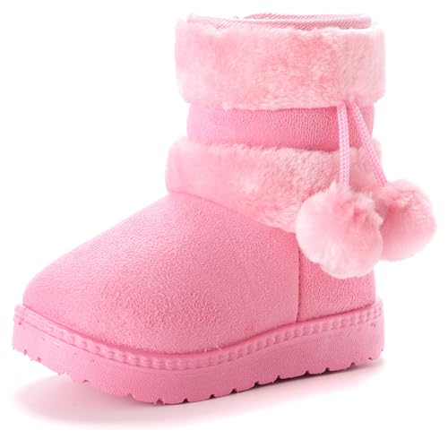 Vorgelen Kinder Wärme Gefütterte Schneestiefel Mädchen Winterschuhe Baby Rutschfest Stiefel Kleinkindschuhe Weichsohlen Schlupfstiefel (152 Pink/Größe: 31 EU = Etikett 32) von Vorgelen