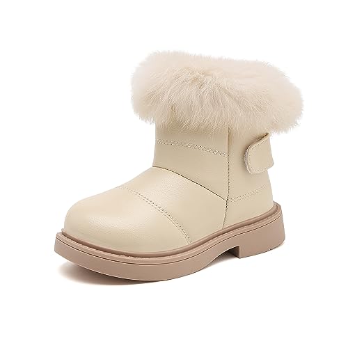 Vorgelen Kinder Winterstiefel Mädchen Winterschuhe Warme Gefüttert Schneestiefel Wasserdichte Rutschfest Stiefeletten Schlupfstiefel, 261-Weiß 21 EU = 22 Etikett von Vorgelen