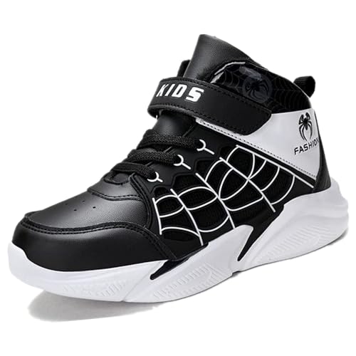Vorkhuaeri Basketballschuhe für Kinder Jungen, Leicht Kinderschuhe Lässig Turnschuhe, Sportlich Tennis Laufen Gehen (A-Black,30) von Vorkhuaeri