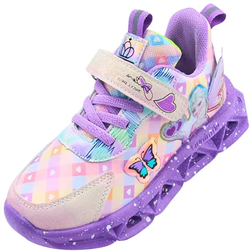 Vorkhuaeri Kinder ELSA Turnschuhe für Mädchen, Kinderschuhe Sportschuhe Prinzessin Schuhe Mädchen Mesh Sneaker (A2-Purple,34) von Vorkhuaeri