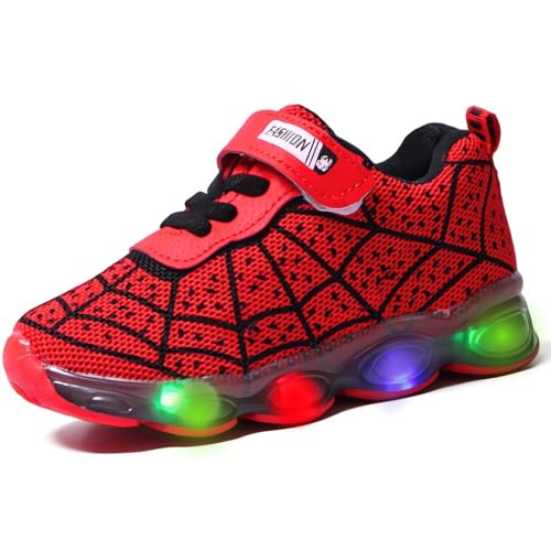 Vorkhuaeri Kinderschuhe Kleinkind Jungen Mädchen Lauftrainer Cartoon Mesh Atmungsaktive Sport- und Wandersneaker (C-Red,23) von Vorkhuaeri