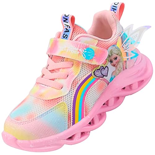Vorkhuaeri Kinderschuhe Mädchen ELSA Turnschuhe, Kinder Prinzessin Schuhe Sneaker Sportschuhe für Mädchen Mesh Shoes (A2-Rosa-Mesh2,24) von Vorkhuaeri