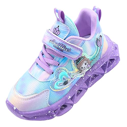 Vorkhuaeri Kinderschuhe Mädchen ELSA Turnschuhe, Kinder Prinzessin Schuhe Sneaker Sportschuhe für Mädchen Mesh Shoes (B2-Purple-Mesh2,29) von Vorkhuaeri