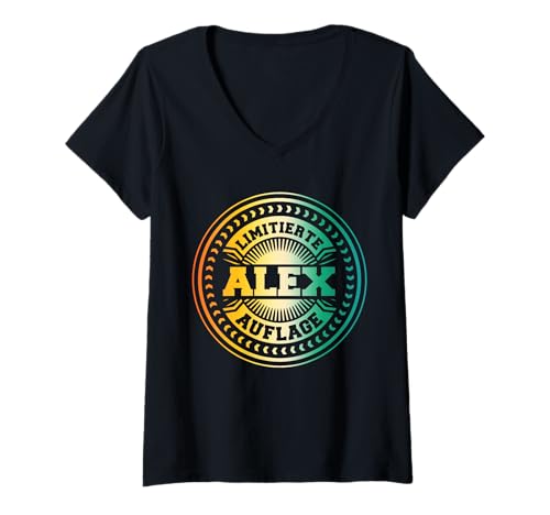 Damen Alex T-Shirt mit V-Ausschnitt Damen Alex T-Shirt mit V-Ausschnitt von Vorname Alex Alexander Alexa Alexandra