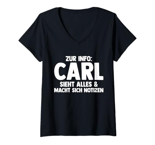 Damen Carl T-Shirt mit V-Ausschnitt von Vorname Carl