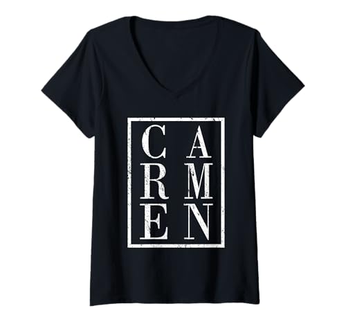 Damen Carmen T-Shirt mit V-Ausschnitt von Vorname Carmen