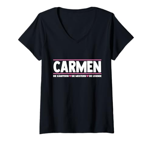 Damen Carmen T-Shirt mit V-Ausschnitt von Vorname Carmen