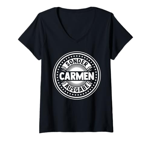 Damen Carmen T-Shirt mit V-Ausschnitt von Vorname Carmen