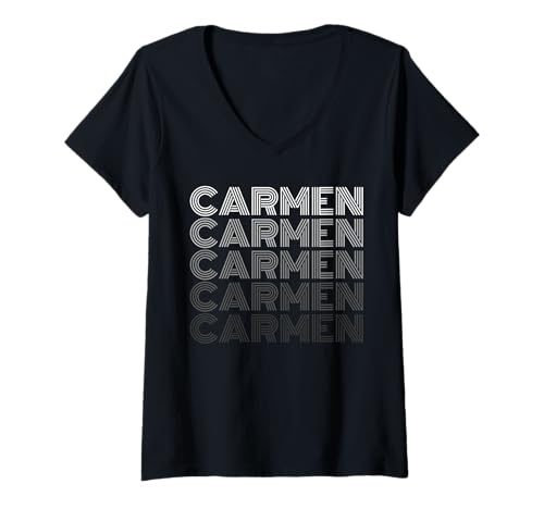 Damen Carmen T-Shirt mit V-Ausschnitt von Vorname Carmen