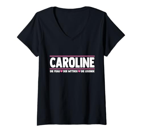Damen Caroline T-Shirt mit V-Ausschnitt Damen Caroline T-Shirt mit V-Ausschnitt von Vorname Caroline