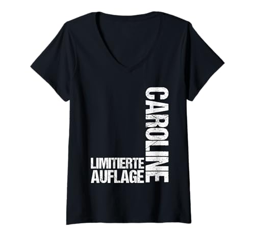 Damen Caroline T-Shirt mit V-Ausschnitt von Vorname Caroline