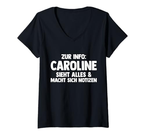 Damen Caroline T-Shirt mit V-Ausschnitt Damen Caroline T-Shirt mit V-Ausschnitt von Vorname Caroline