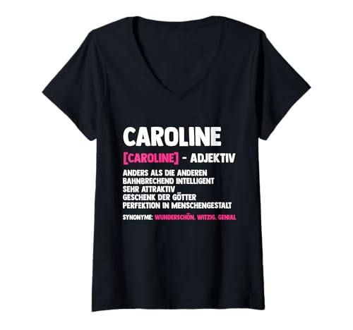 Damen Caroline T-Shirt mit V-Ausschnitt Damen Caroline T-Shirt mit V-Ausschnitt von Vorname Caroline