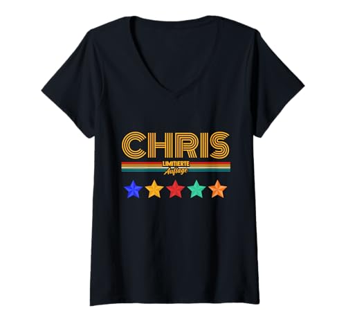 Damen Chris Christopher Christian T-Shirt mit V-Ausschnitt Damen Chris Christopher Christian T-Shirt mit V-Ausschnitt von Vorname Christian Christopher Chris