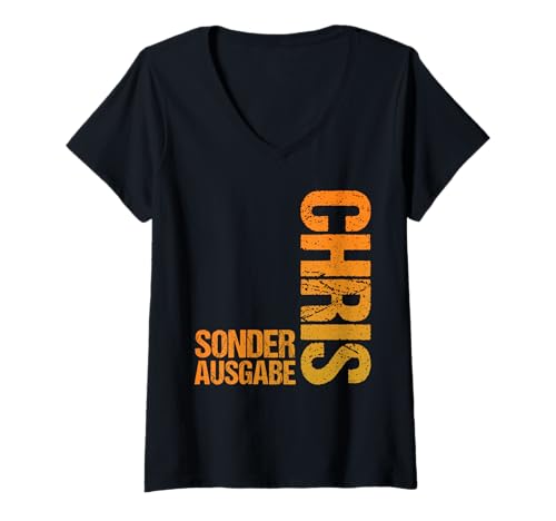 Damen Chris Christopher Christian T-Shirt mit V-Ausschnitt von Vorname Christian Christopher Chris