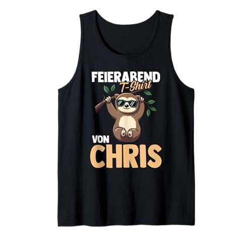 Herren Faultier Feierabend Chris Christopher Christian Tank Top von Vorname Christian Christopher Chris