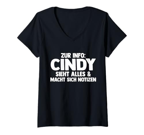 Damen Cindy T-Shirt mit V-Ausschnitt Damen Cindy T-Shirt mit V-Ausschnitt von Vorname Cindy
