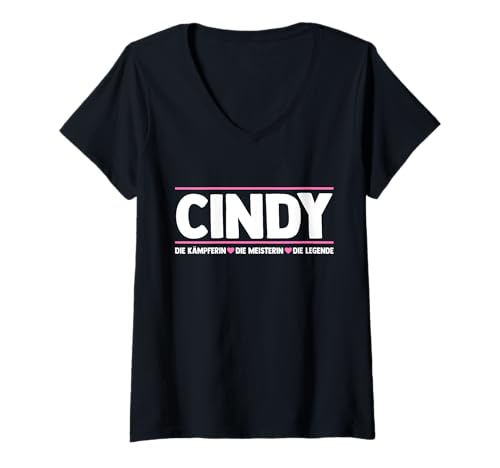Damen Cindy T-Shirt mit V-Ausschnitt Damen Cindy T-Shirt mit V-Ausschnitt von Vorname Cindy