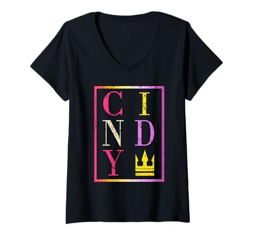 Damen Cindy T-Shirt mit V-Ausschnitt Damen Cindy T-Shirt mit V-Ausschnitt von Vorname Cindy
