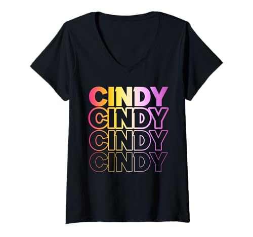 Damen Cindy T-Shirt mit V-Ausschnitt Damen Cindy T-Shirt mit V-Ausschnitt von Vorname Cindy