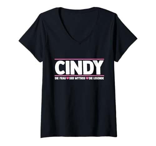 Damen Cindy T-Shirt mit V-Ausschnitt Damen Cindy T-Shirt mit V-Ausschnitt von Vorname Cindy