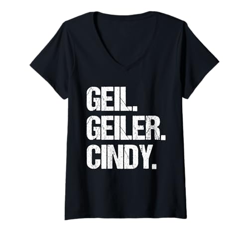 Damen Cindy T-Shirt mit V-Ausschnitt Damen Cindy T-Shirt mit V-Ausschnitt von Vorname Cindy
