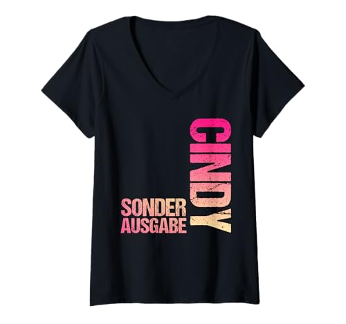 Damen Cindy T-Shirt mit V-Ausschnitt Damen Cindy T-Shirt mit V-Ausschnitt von Vorname Cindy