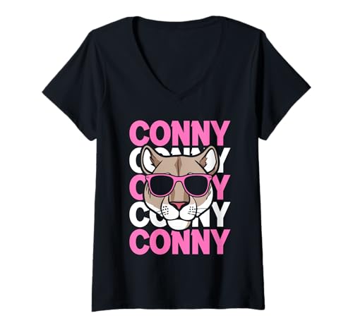 Damen Löwin Conny T-Shirt mit V-Ausschnitt Damen Löwin Conny T-Shirt mit V-Ausschnitt von Vorname Conny