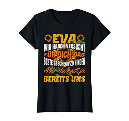 Damen Vorname Eva Lustiges Personalisiertes Name Geschenk T-Shirt von Vorname Eva Geschenke zum Geburtstag