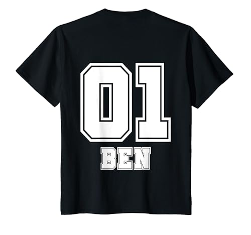 Kinder Ben Name Jungs Nummer Rücken T-Shirt von Vorname Fußball