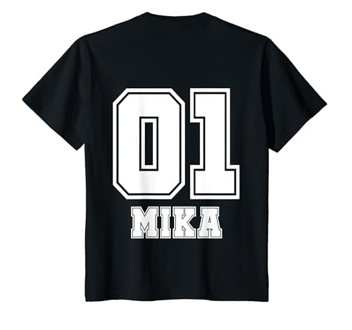 Kinder Mika Name Jungs Nummer Rücken T-Shirt von Vorname Fußball