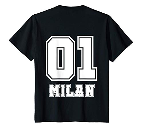 Kinder Milan Name Jungs Nummer Rücken T-Shirt von Vorname Fußball