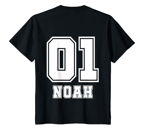 Kinder Noah Name Jungs Nummer Rücken T-Shirt von Vorname Fußball