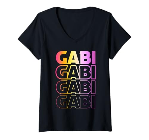 Damen Gabi T-Shirt mit V-Ausschnitt von Vorname Gabi Gabriela Gabrielle