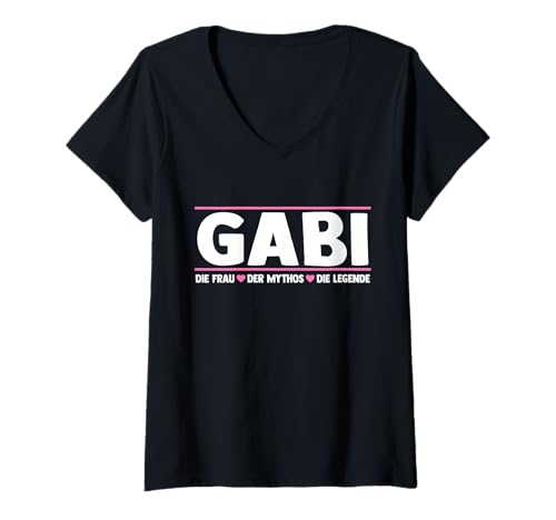 Damen Gabi T-Shirt mit V-Ausschnitt von Vorname Gabi Gabriela Gabrielle