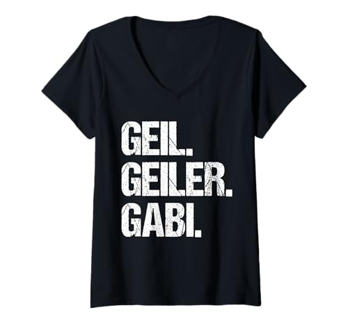 Damen Gabi T-Shirt mit V-Ausschnitt von Vorname Gabi Gabriela Gabrielle