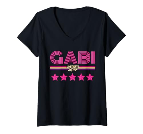 Damen Gabi T-Shirt mit V-Ausschnitt von Vorname Gabi Gabriela Gabrielle