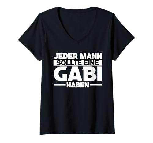 Damen Gabi T-Shirt mit V-Ausschnitt von Vorname Gabi Gabriela Gabrielle