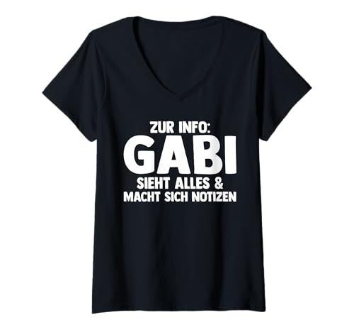 Damen Gabi T-Shirt mit V-Ausschnitt von Vorname Gabi Gabriela Gabrielle