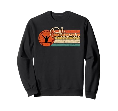 Oliver Man Myth Legend Lustiger Herren Retro Vintage Spruch Sweatshirt von Vorname Herren Geburtstag Geschenk