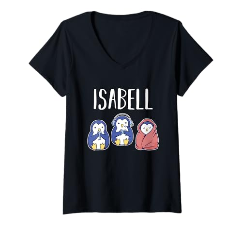 Damen Gamer Zocker Zocken Pinguin Gaming Isabell T-Shirt mit V-Ausschnitt Damen Gamer Zocker Zocken Pinguin Gaming Isabell T-Shirt mit V-Ausschnitt von Vorname Isabell