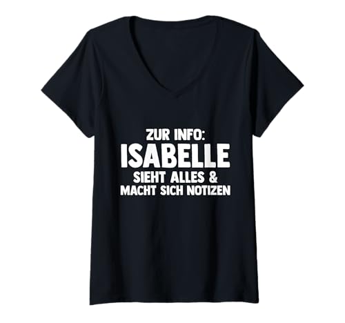 Damen Isabelle T-Shirt mit V-Ausschnitt von Vorname Isabelle